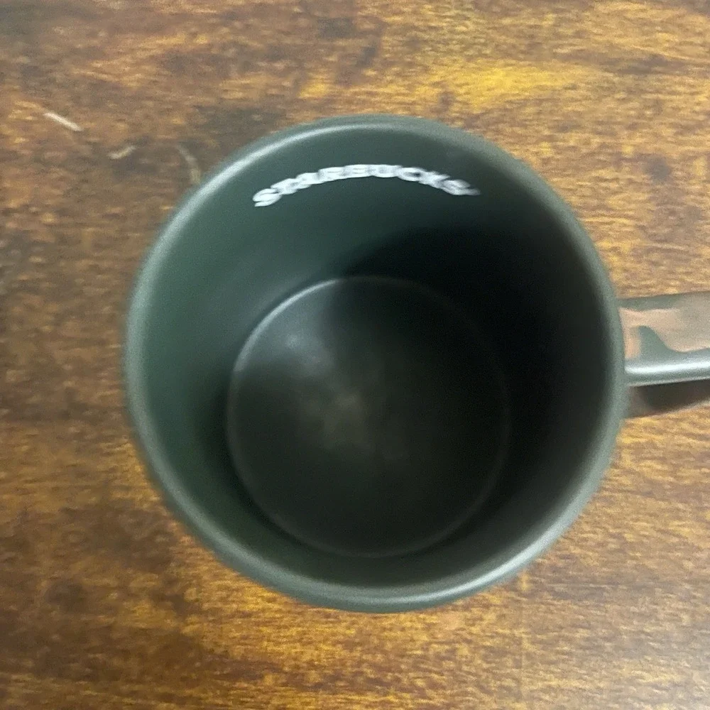 Starbucks 2022 Spring Mug Green with Copper Rose Gold Swirl 12oz